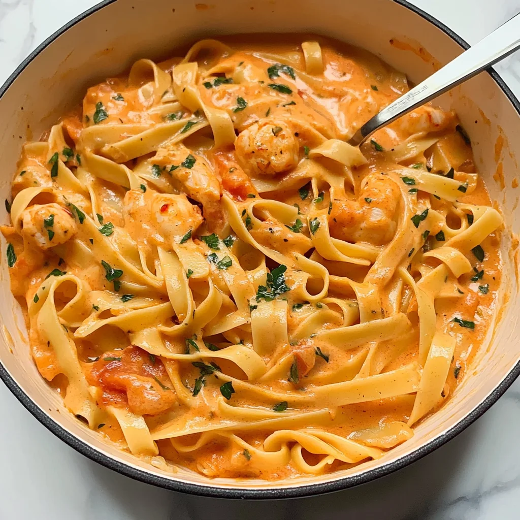 Creamy Tomato Lobster Fettuccine Recipe