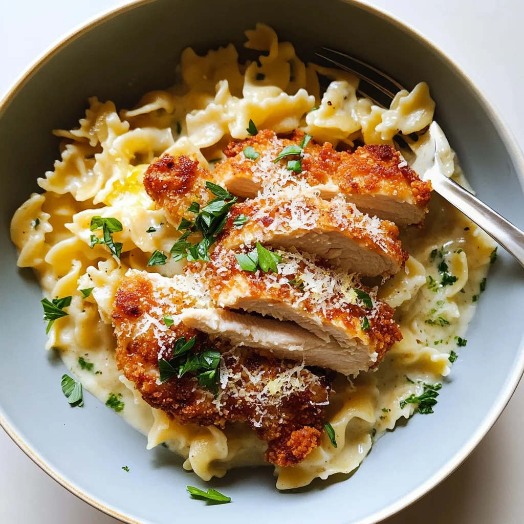 Crispy Parmesan Chicken with Creamy Lemon Pasta Recipe