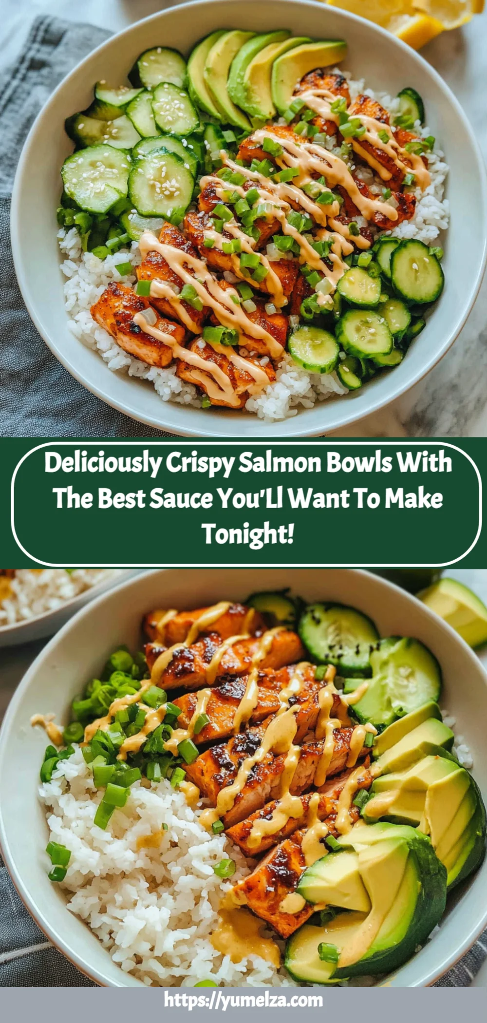 Deliciously Crispy Salmon Bowls with the Best Sauce You'll Want to Make Tonight!