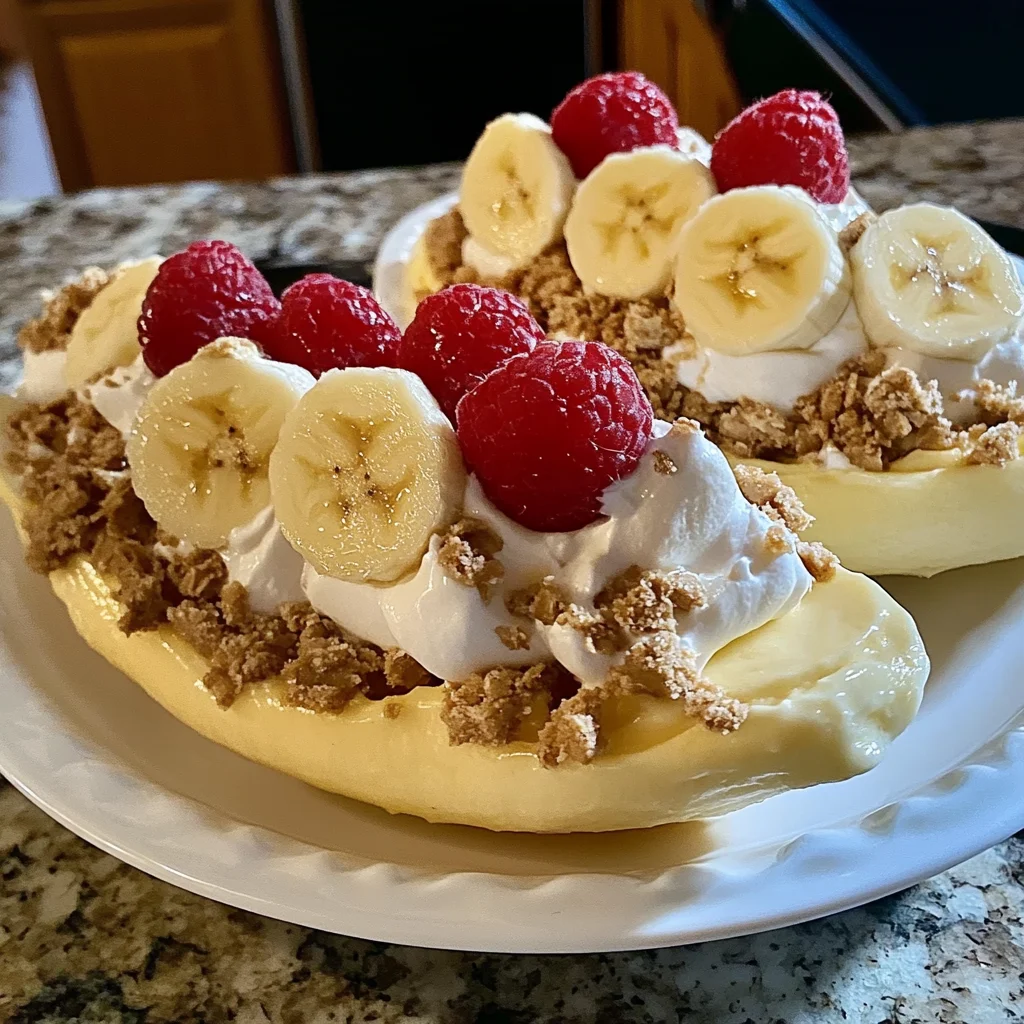 Delicious Banana Pudding Banana Split Boats Recipe