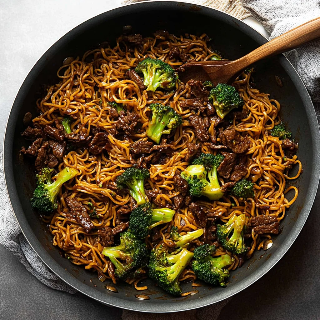 Easy One Pan Mongolian Beef Noodles Recipe