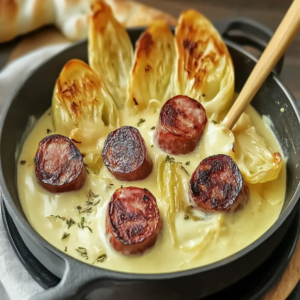 Gourmet Endive Fondue with Smoked Sausages Recipe