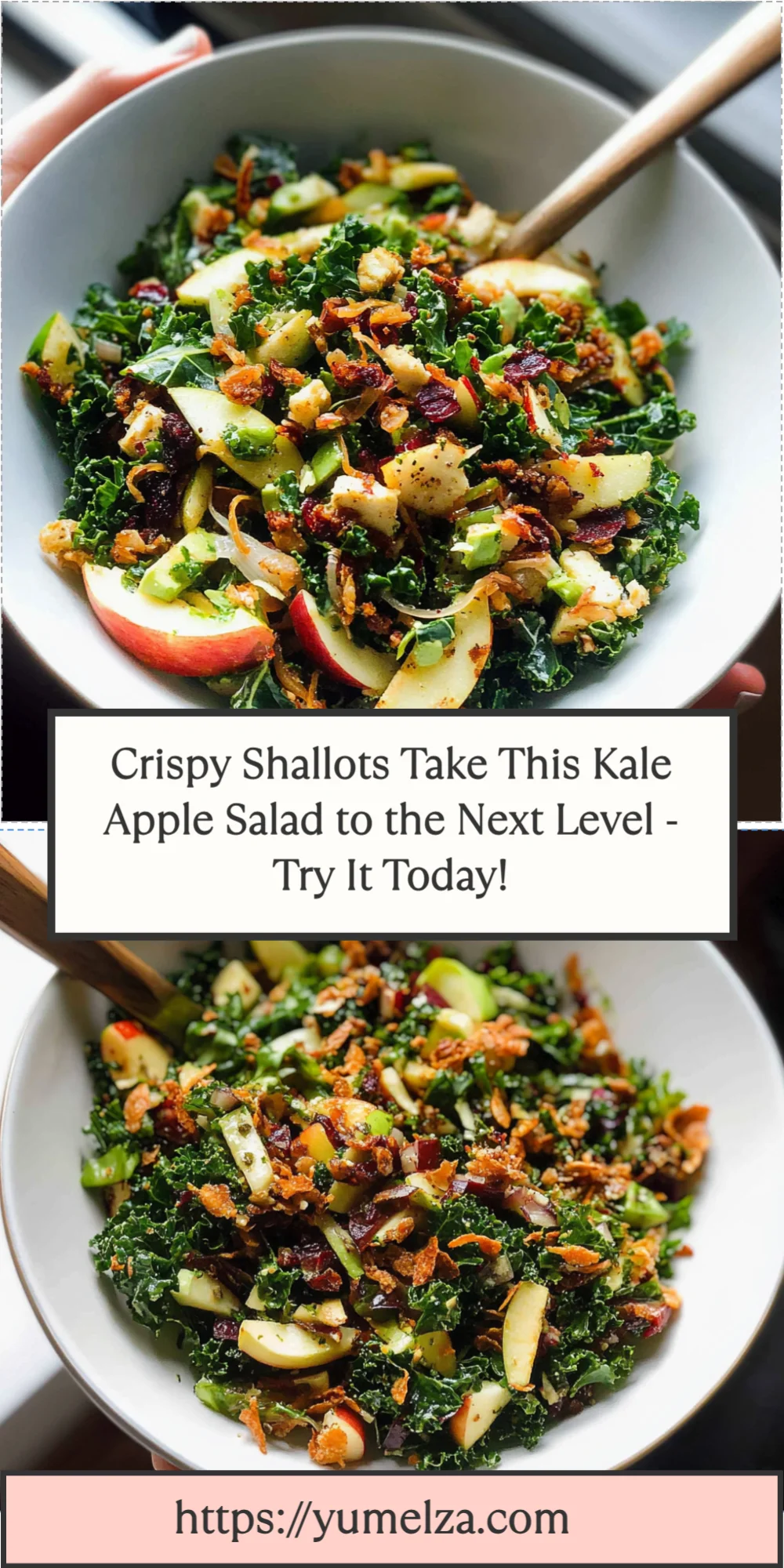 Crispy Shallots Take This Kale Apple Salad to the Next Level - Try It Today!