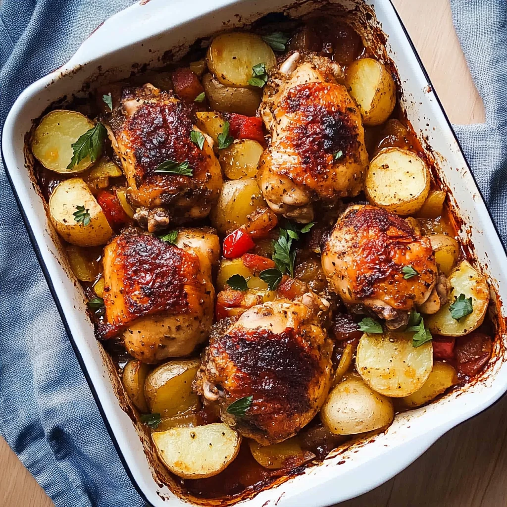 One-Pan Portuguese Chicken and Potato Bake Recipe