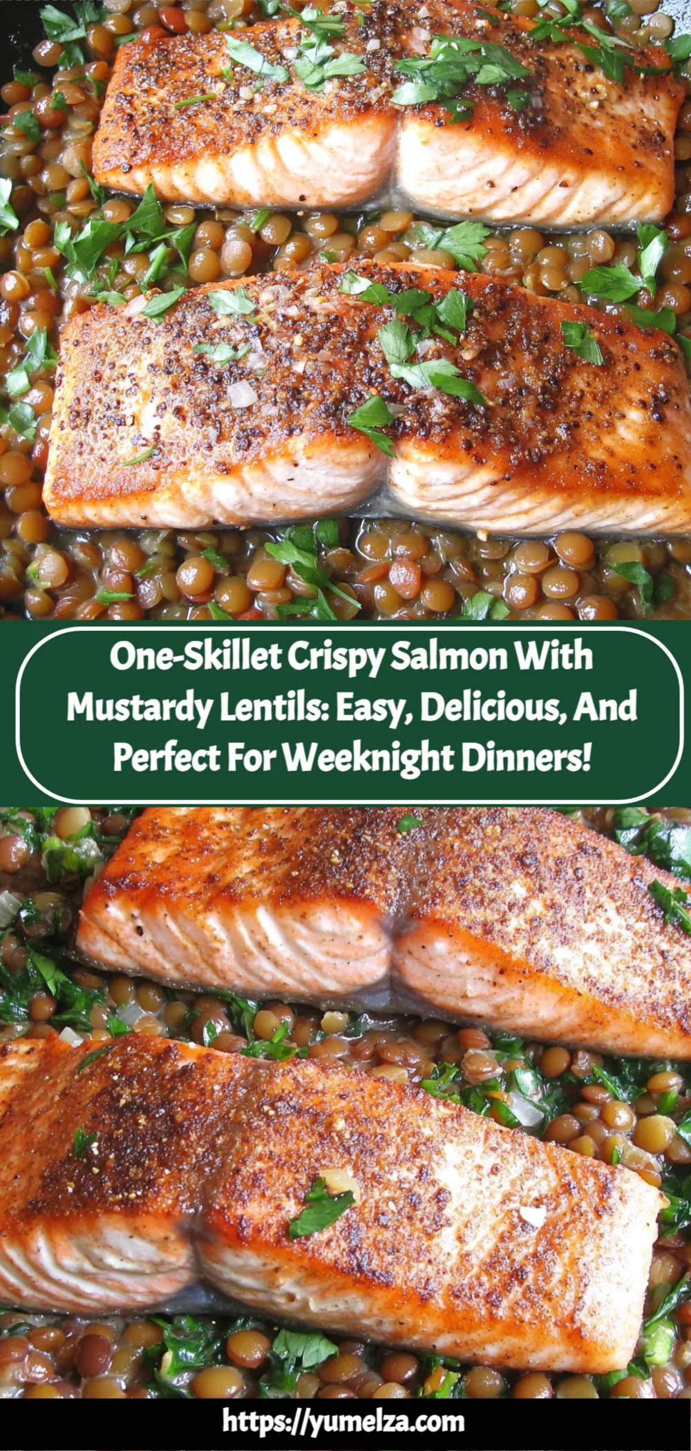 One-Skillet Crispy Salmon with Mustardy Lentils: Easy, Delicious, and Perfect for Weeknight Dinners!