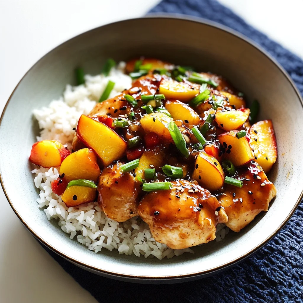 Teriyaki Chicken with Ginger Peaches and Sesame Drench Recipe