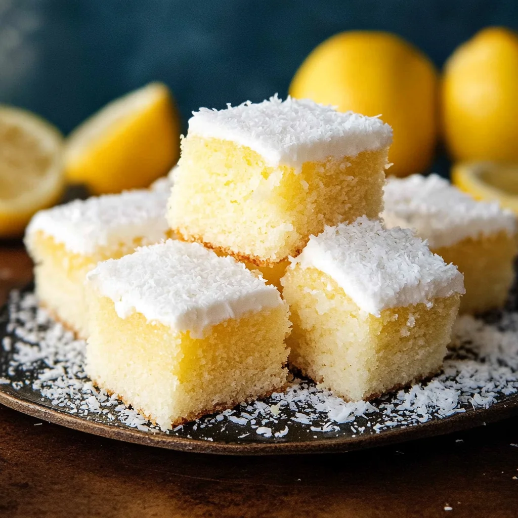 aussie lemon coconut slice cake recette