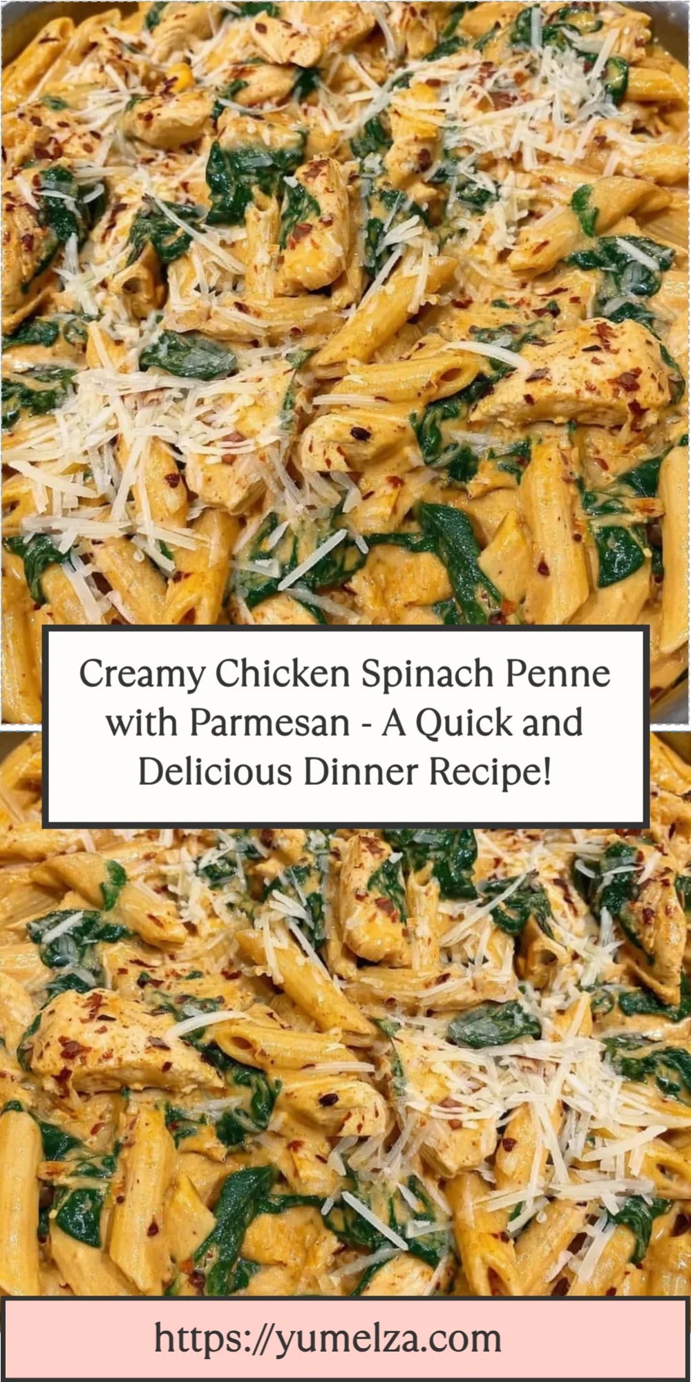 Creamy Chicken Spinach Penne with Parmesan - A Quick and Delicious Dinner Recipe!