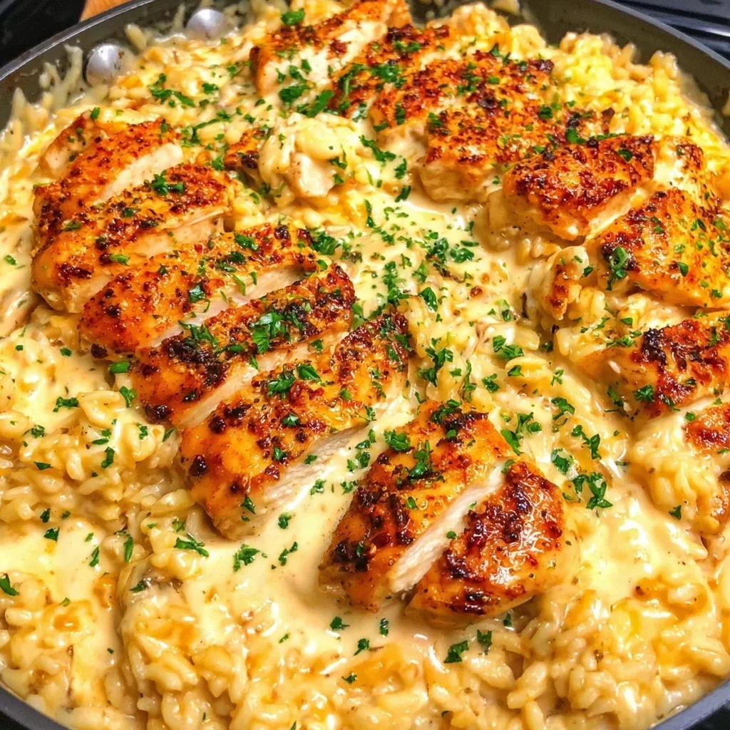 poulet crémeux au riz et trois fromages