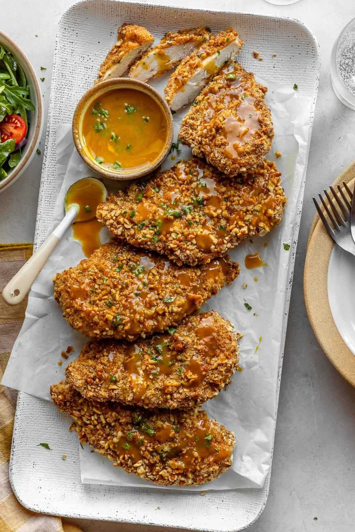 poulet en croûte de bretzel au four