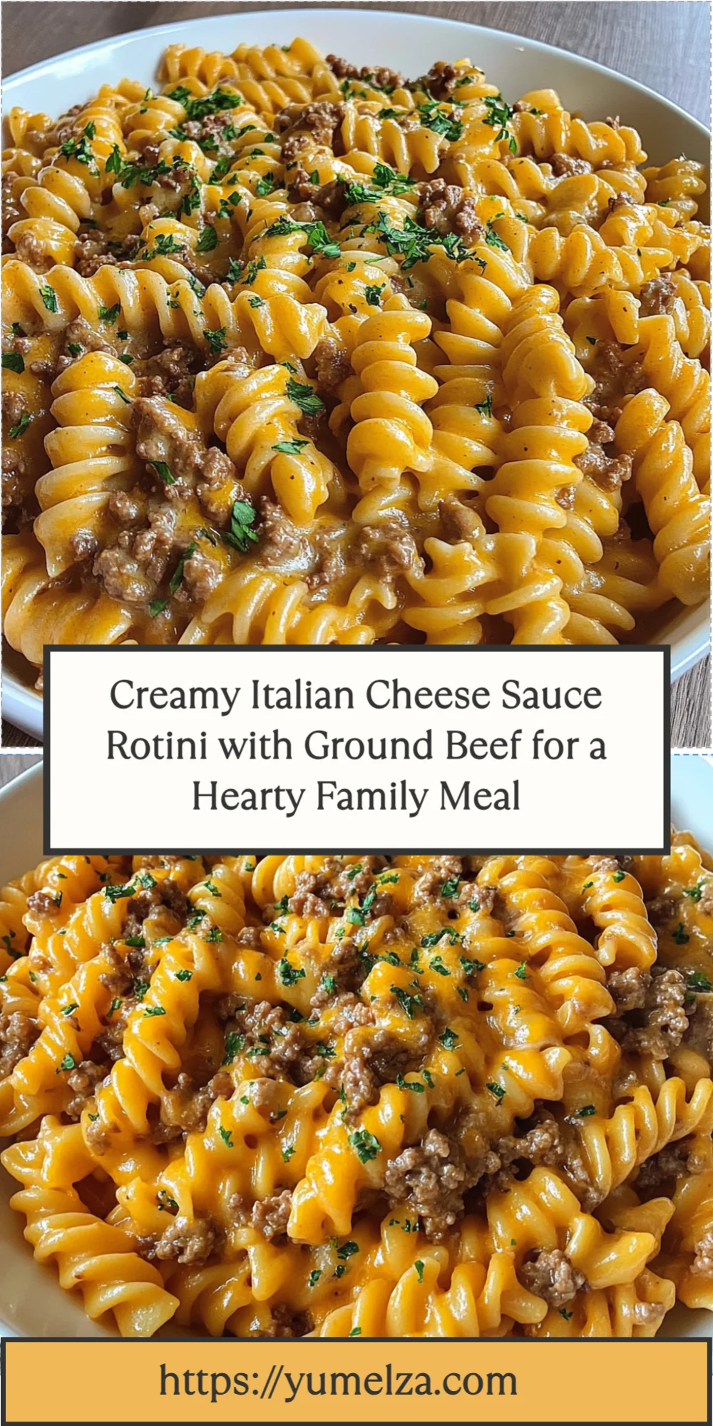 Creamy Italian Cheese Sauce Rotini with Ground Beef for a Hearty Family Meal
